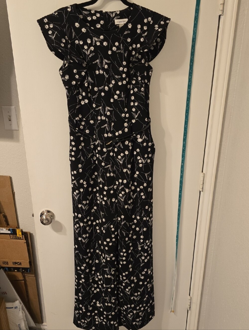 Calvin Klein Black Jumper with White Floral Print.